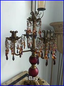 Vintage Antique Brass Metal Victorian Style Candelabra Candle Holder