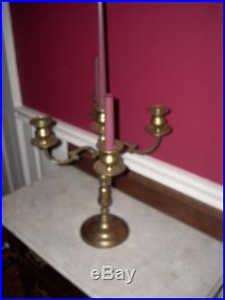 Vintage Antique Solid Brass 5 light Candelabras (Pair) Candle Holder