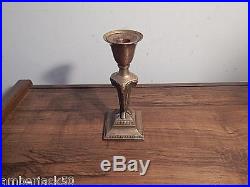 Vintage Art Deco Bronze/brass 4 Rams Heads Candle Holder Nice International Sale
