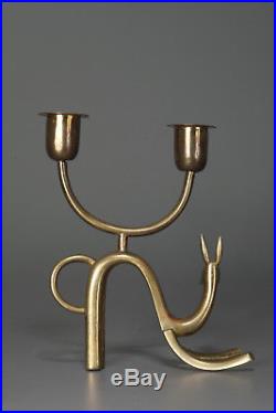 Vintage Art Deco HAGENAUER AUSTRIA Brass Candleholder