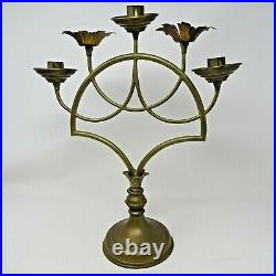 Vintage Art Nouveau Candle stick holder METAL weighted base Candelabra