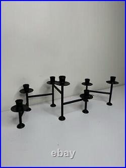 Vintage Articulating Metal 7 Candle Holder, Table Centerpiece Candelabra