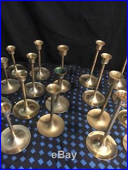 Vintage BRASS GRADUATING CANDLE HOLDERS Party Wedding Decor Lot of 30-A