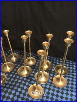 Vintage BRASS GRADUATING CANDLE HOLDERS Party Wedding Decor Lot of 30-A