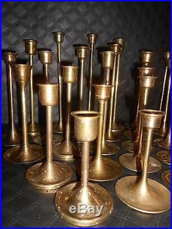 Vintage BRASS GRADUATING CANDLE HOLDERS Party Wedding Decor Lot of 33