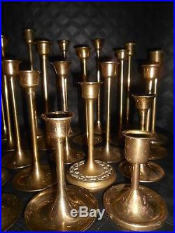 Vintage BRASS GRADUATING CANDLE HOLDERS Party Wedding Decor Lot of 33