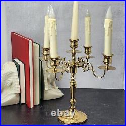 Vintage Baldwin Brass 5 Arm Candelabra Candle Holder Converts to Triple Polished