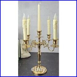 Vintage Baldwin Brass 5 Arm Candelabra Candle Holder Converts to Triple Polished