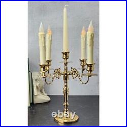 Vintage Baldwin Brass 5 Arm Candelabra Candle Holder Converts to Triple Polished