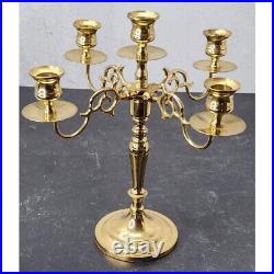 Vintage Baldwin Brass 5 Arm Candelabra Candle Holder Converts to Triple Polished