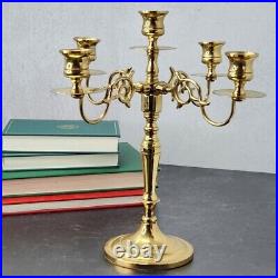 Vintage Baldwin Brass 5 Arm Candelabra Candle Holder Converts to Triple Polished