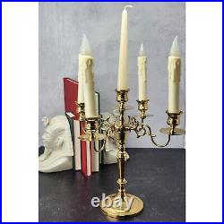 Vintage Baldwin Brass 5 Arm Candelabra Candle Holder Converts to Triple Polished