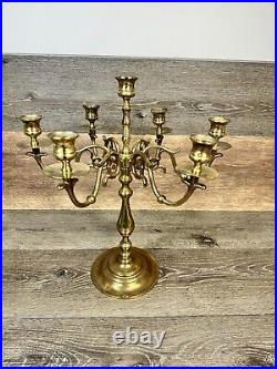 Vintage Baldwin Forged In America Solid Brass 7 Candle 6-arm Candelabra 16 LN