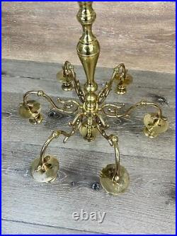 Vintage Baldwin Forged In America Solid Brass 7 Candle 6-arm Candelabra 16 LN