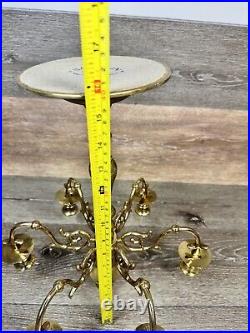 Vintage Baldwin Forged In America Solid Brass 7 Candle 6-arm Candelabra 16 LN