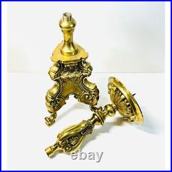 Vintage Baroque 15 Brass pillar Candlestick Holder STUNNING