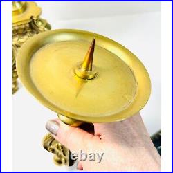 Vintage Baroque 15 Brass pillar Candlestick Holder STUNNING