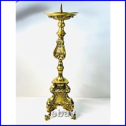 Vintage Baroque 15 Brass pillar Candlestick Holder STUNNING