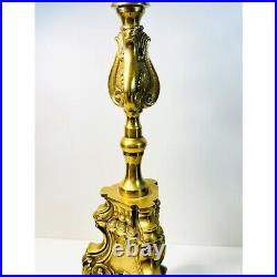 Vintage Baroque 15 Brass pillar Candlestick Holder STUNNING