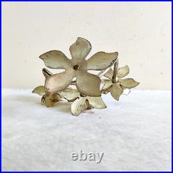 Vintage Beautiful Flower Shape Silver Polished Brass Candle Stand Decorative 207