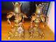 Vintage Brass And Crystal Prism Candle Stick Holders