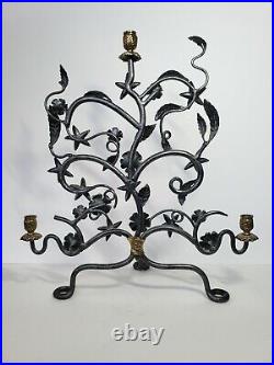 Vintage Brass And Iron FRENCH Inspired Fireplace Candelabra