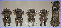 Vintage Brass Candelabra 5 Gargoyle Hand Made Detachable Candle Holders