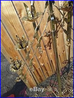 Vintage Brass Candelabra Candle Holder Floor Stand Wedding Church 60 Adjustable