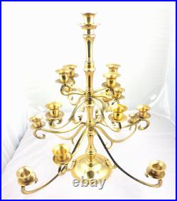 Vintage Brass Candelabra Candle Holder Moveable Arms 19 1/2 Tall Antique
