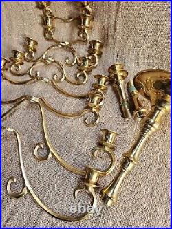 Vintage Brass Candelabra Holds 17 Candles, Swivel Arms Candle Holder 18x18