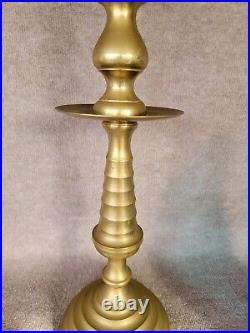 Vintage Brass Candle Holder Candlestick 20 1/2 5.5 lbs