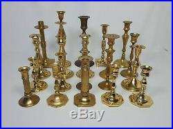 Vintage Brass Candle Holders Candlesticks Patina Weddings Mixed Lot of 20