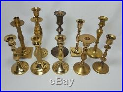 Vintage Brass Candle Holders Candlesticks Patina Weddings Mixed Lot of 20