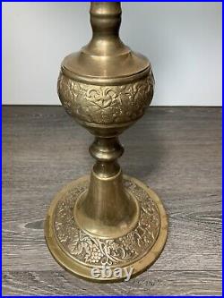 Vintage Brass Candle Stick Holder 31 Tall Ornate India