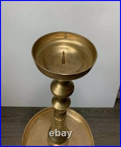 Vintage Brass Candle Stick Holder 31 Tall Ornate India