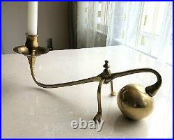 Vintage Brass Candleholder Rare Sarreid Ltd Benson Counterbalance Ball Christmas