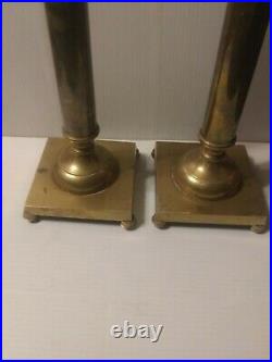 Vintage Brass Candlestick Candle Holders 24 tall w Clean Finish Heavy