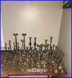 Vintage Brass Candlestick Candle Holders Mixed Lot of 82 Wedding Craft Decor