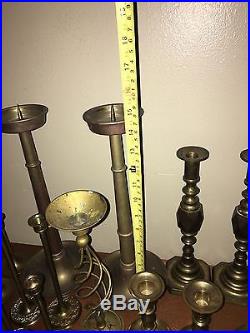 Vintage Brass Candlestick Candle Holders Mixed Lot of 82 Wedding Craft Decor