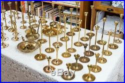 Vintage Brass Candlestick Holders Tapered Graduated Home Decor Wedding Lot of 65