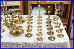 Vintage Brass Candlestick Holders Tapered Graduated Home Decor Wedding Lot of 65