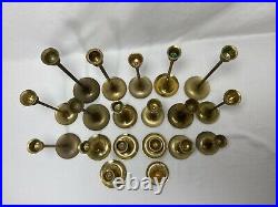 Vintage Brass Candlestick Holders Tapered Graduated Lot Of 19 Wedding Decor