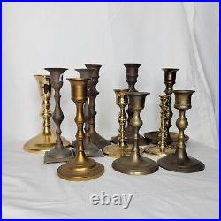 Vintage Brass Candlestick Lot of 11