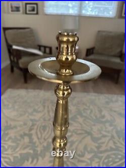 Vintage Brass Candlestick TALL Floor Taper Candle Holder Matching Pair 35 39