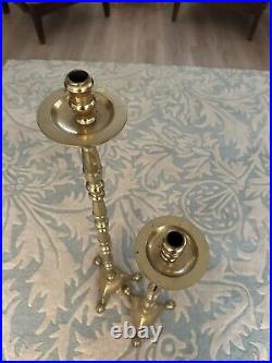 Vintage Brass Candlestick TALL Floor Taper Candle Holder Matching Pair 35 39