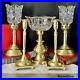 Vintage Brass Candlesticks Taper Candle Holders Wedding Centerpiece Set of 5