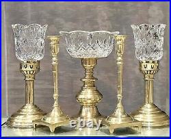 Vintage Brass Candlesticks Taper Candle Holders Wedding Centerpiece Set of 5