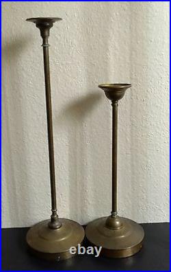 Vintage Brass Church Altar Candle Holders Pair 58 Long