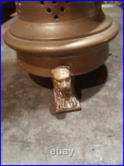 Vintage Brass Church Candle Holder Lions Feet