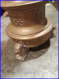 Vintage Brass Church Candle Holder Lions Feet